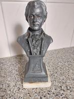 Antieke buste Mozart metaal klassieke muziek beeld, Ophalen of Verzenden, Zo goed als nieuw, Mens