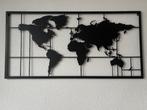 Zwart stalen wereldkaart voor aan de muur, Ophalen, Zo goed als nieuw