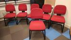 Zes met rode stof beklede eetkamerstoelen, Huis en Inrichting, Ophalen, Rood, Stof, Vijf, Zes of meer stoelen