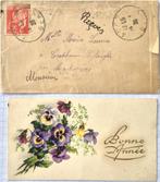 Envelop met verjaardagskaart 1936, Ophalen of Verzenden, 1920 tot 1940, Gelopen, Feest(dag)