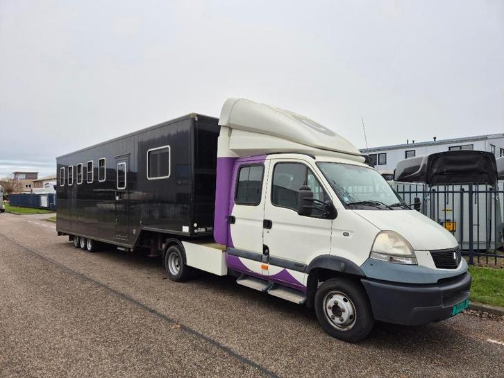 Horsetruck dubbele cabine B-E combi ,5-paards met living,, Dieren en Toebehoren, Paarden en Pony's | Trailers en Aanhangwagens