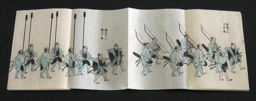 Kuwayama 1889 Leporello processie kleurenhoutsnede 12 meter, Antiek en Kunst, Antiek | Boeken en Bijbels, Ophalen of Verzenden
