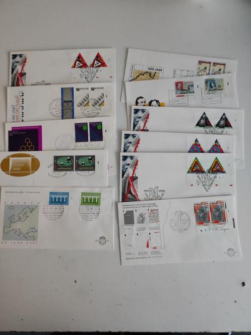 11 FDC's Nederland met druknummers, Postzegels en Munten, Postzegels | Nederland, Gestempeld, Na 1940, Ophalen of Verzenden