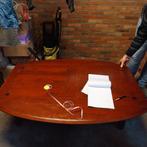 Te koop Massief mahonie salontafel, Huis en Inrichting, Tafels | Salontafels, Ophalen, 100 tot 150 cm, 50 tot 100 cm, Zo goed als nieuw