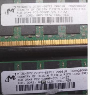 2 x 4 gb DDR2, ECC Geheugens beschikbaar voor biedingen