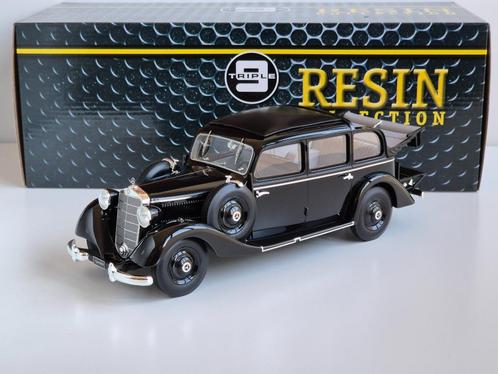 1:18 Triple9 Mercedes-Benz 260D Pullman Landaulet 1936 Zwart, Hobby en Vrije tijd, Modelauto's | 1:18, Zo goed als nieuw, Auto