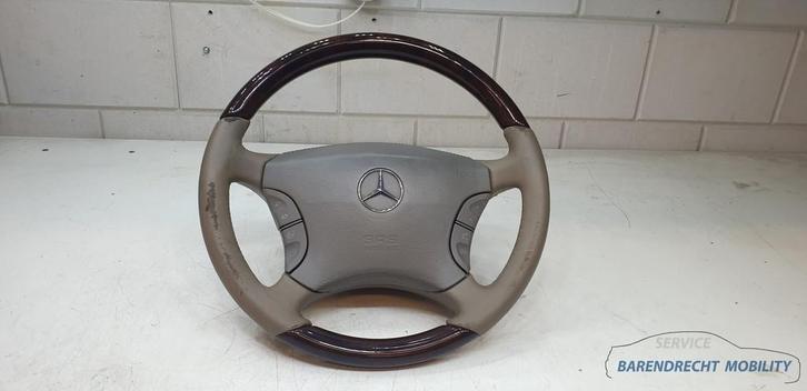 Houten stuurwiel W220 S klasse Mercedes CL W215 leer leder b, Auto-onderdelen, Besturing, Mercedes-Benz, Gebruikt, Ophalen of Verzenden
