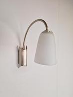 Set 2 Vintage Micron wandlamp glas rvs wall lamp Italy ‘80, N, N, Vintage, Ophalen of Verzenden