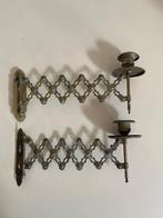 2 x antieke harmonica wandkandelaar. Piano kandelaars., Antiek en Kunst, Antiek | Kandelaars, Ophalen, Koper of Brons