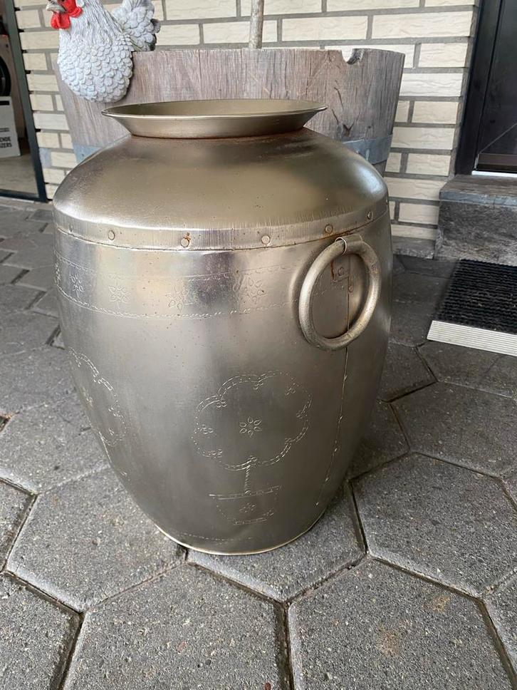 IJzeren decoratie vaas met ringen - 60cm, Huis en Inrichting, Woonaccessoires | Vazen, Gebruikt, Overige kleuren, 50 tot 75 cm