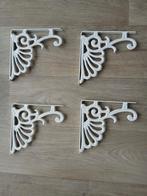 Gietijzeren plankdragers - wit (4 stuks) - brocante stijl, Ophalen, Zo goed als nieuw