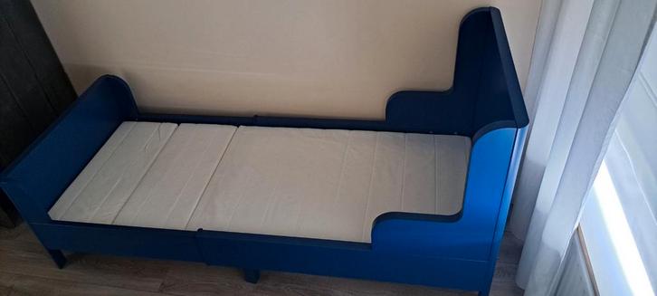 Ikea Meegroeibed Blauw - Zo Goed Als Nieuw, Kinderen en Baby's, Kinderkamer | Bedden, Zo goed als nieuw, 180 cm of meer, 70 tot 85 cm