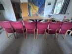 Gratis: 6 donkerrode eetkamerstoelen, Huis en Inrichting, Stoelen, Ophalen, Gebruikt, Hout, Tijdloos strak