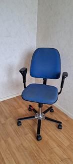 Bureaustoel met armleungen, Ophalen, Gebruikt, Blauw, Bureaustoel