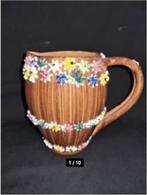 1950s large Italian pottery jug ceramic Flower decoration 10, Ophalen of Verzenden