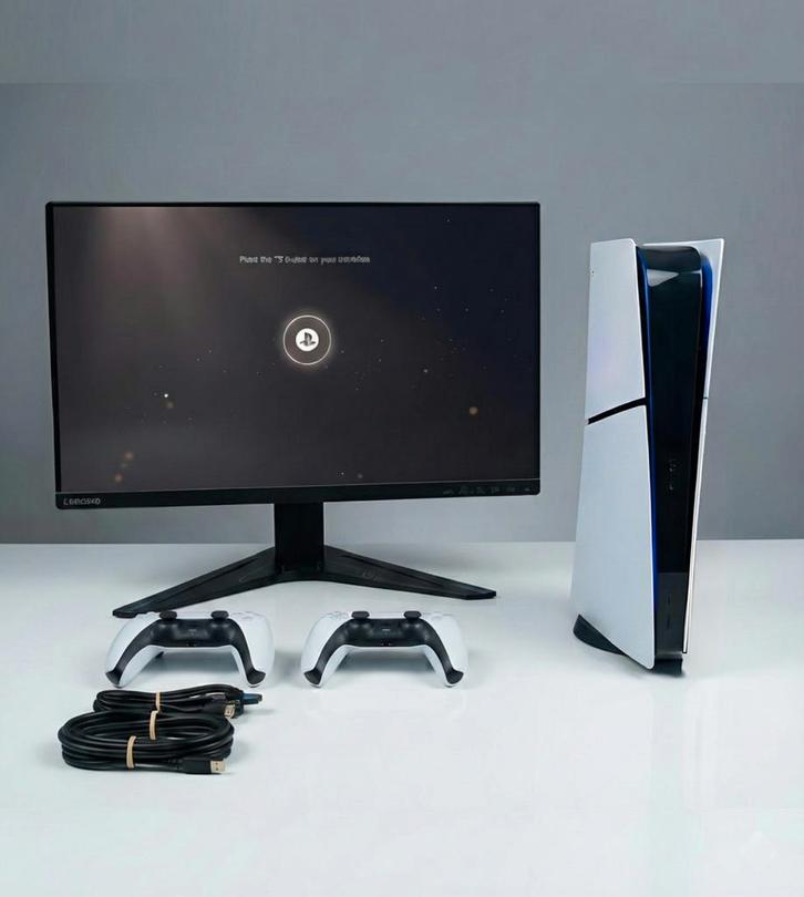 PS5 Slim Digital 1TB + 2 Controllers + 27" 144Hz Monitor, Spelcomputers en Games, Spelcomputers | Sony PlayStation 5, Nieuw, Ophalen
