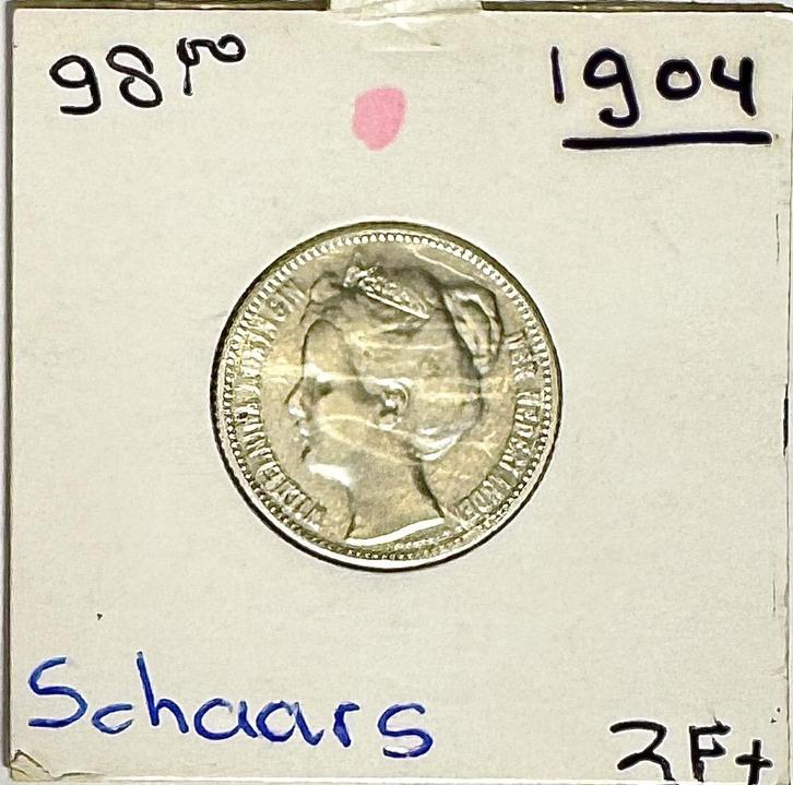 Zilveren halve gulden Wilhelmina 1904, Postzegels en Munten, Munten | Nederland, ½ gulden, Koningin Wilhelmina, Zilver, Ophalen of Verzenden