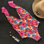 Badpak push-up bloemen (sexy push up roze monokini S M L), Kleding | Dames, Badmode en Zwemkleding, Verzenden, Nieuw, Roze, Badpak
