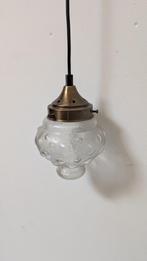vintage bol lamp jaren 60/70 retro hanglamp rond bubbelglas, Ophalen, Gebruikt, Glas, Nvt