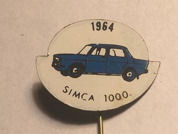 Metalen SIMCA 1000 1964 Automodel Speld (Blauw/Wit/Zwart).