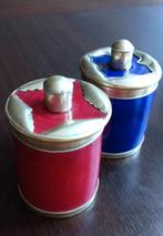 Antieke keramieken potten met nikkelen zilverafwerking/SET 2, Ophalen of Verzenden