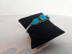 Antieke zilveren armband met blauwe stenen, Gebruikt, Blauw, Ophalen of Verzenden, Met edelsteen