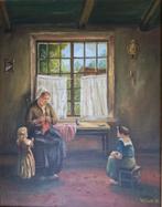 Moeder met haar dochters bij het raam, Ophalen of Verzenden