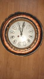 Antieke franse schoolklok met cartouches, Antiek en Kunst, Ophalen of Verzenden