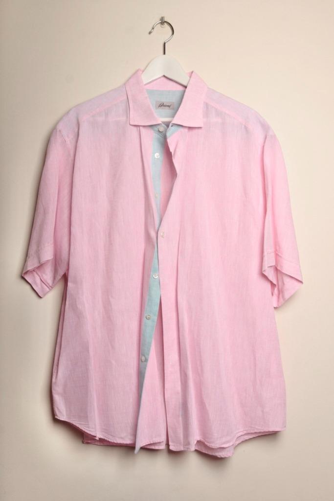 BRIONI Een zeer exclusief 100% linnen shirt Niuew Wp €1000,-, Kleding | Heren, Polo's, Nieuw, Maat 56/58 (XL), Roze, Verzenden