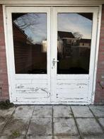 Openslaande hardhouten tuindeuren met getint glas!, Ophalen, Gebruikt, 120 cm of meer, Buitendeur