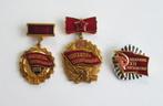 Drie Sovjet-socialistische insignes voor de beste arbeiders, Ophalen of Verzenden, Nederland