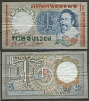 Tien 10 Gulden 1953 Nederlandsche Bank Biljet r-63a jdu beschikbaar voor biedingen