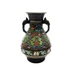 Een Chinees gepatineerd bronzen vaas met cloisoné polychroom, Antiek en Kunst, Ophalen of Verzenden