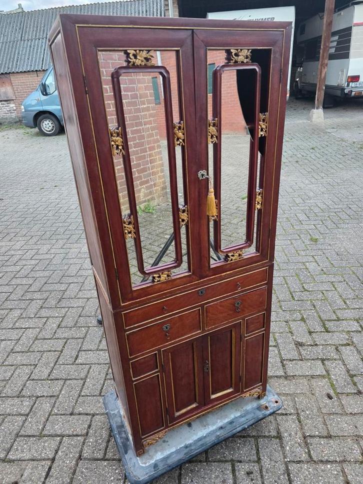 Antieke Chinese kast - 159x62x34.5 cm, Huis en Inrichting, Kasten | Buffetkasten, 150 tot 200 cm, 100 tot 150 cm, 50 tot 75 cm
