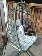 Hangstoel met Standaard - Army Groen, Tuin en Terras, Tuinstoelen, Ophalen, Gebruikt, Metaal, Inklapbaar