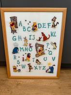 Winnie the Pooh Alfabet Schilderij - Handgemaakt & Ingelijst, Ophalen of Verzenden, Nieuw, Handborduren, Overige typen