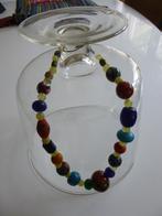 glaskralen ketting, vintage, enkele millefiori kralen e.a., Verzenden, Gebruikt, Overige kleuren, Overige materialen