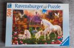 Paarden / eenhoorn puzzel, 500 stukjes. Ravensburger, Ophalen of Verzenden, 500 t/m 1500 stukjes, Zo goed als nieuw, Legpuzzel