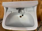 Vintage pastel blauwe wasbak met planchet, Ophalen, Zo goed als nieuw, Wastafel