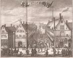 Amsterdam. VLEES-HALLEN en Boeren Vis-Markt 1693, Antiek en Kunst, Kunst | Etsen en Gravures, Ophalen of Verzenden