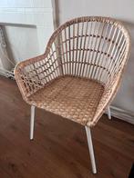 IKEA Nilsove rieten stoel + kussen, Huis en Inrichting, Stoelen, Ophalen, Bruin, Riet of Rotan, Zo goed als nieuw