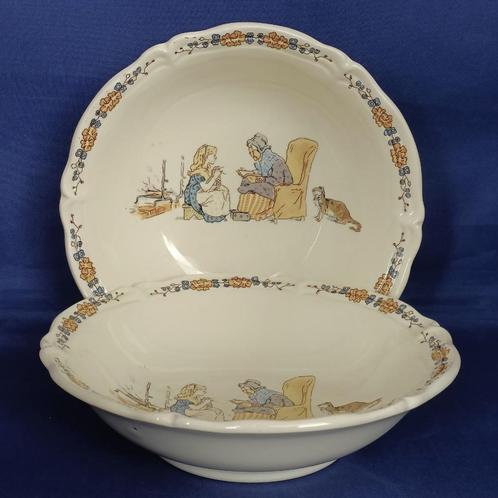 Sarreguemines Enfants Richard - twee rondje schaaltjes, Huis en Inrichting, Keuken | Servies, Schaal of Schalen, Overige stijlen