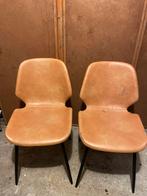 Set van 2 vintage bruine stoelen, Kunststof, Gebruikt, Twee, Bruin