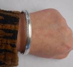 Zilveren viventy armband met steentjes en scharnier nr.1810, Verzenden, Zo goed als nieuw, Zilver, Zilver