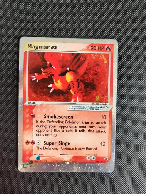 Magmar EX 100/109 ruby Sapphire NM Pokémon, Hobby en Vrije tijd, Verzamelkaartspellen | Pokémon, Zo goed als nieuw, Losse kaart