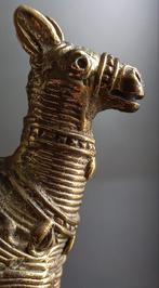 Antiek massief bronzen beeldje van een ezel, Ophalen of Verzenden, Brons