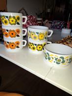 Retro vintage arcopal bloemen lotus, Ophalen of Verzenden, Kom(men), Overige stijlen, Glas