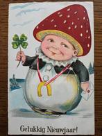 Mooie leperello Nieuwjaarskaart, paddestoelkindje, ca.1930, Ophalen of Verzenden, 1920 tot 1940