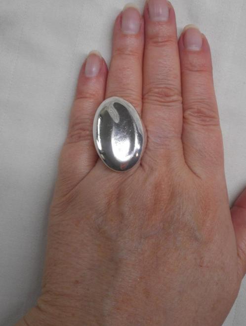 Zilveren royale modernist ring Monet maat 18 nr.1095, Sieraden, Tassen en Uiterlijk, Ringen, Zo goed als nieuw, Dame, 18 tot 19