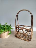 Rotan wijnrek voor twee flessen | rieten wijnmand, Huis en Inrichting, Woonaccessoires | Wijnrekken, Minder dan 50 cm, Ophalen of Verzenden